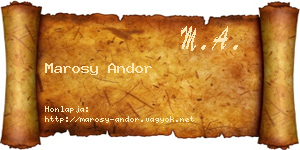 Marosy Andor névjegykártya